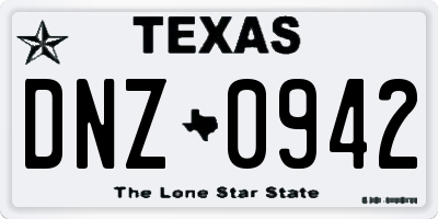 TX license plate DNZ0942