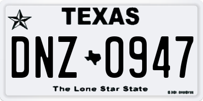 TX license plate DNZ0947