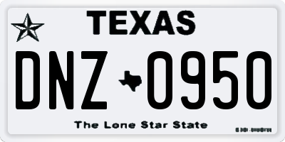 TX license plate DNZ0950