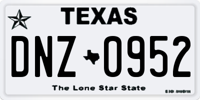TX license plate DNZ0952
