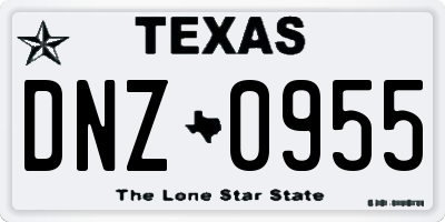 TX license plate DNZ0955