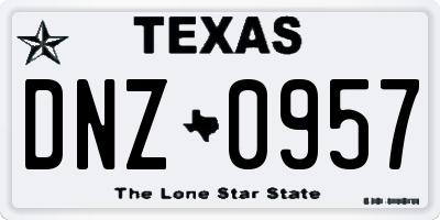 TX license plate DNZ0957