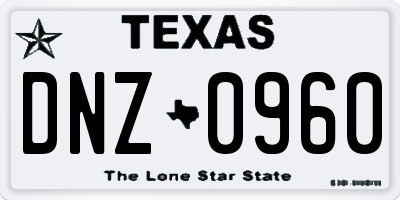 TX license plate DNZ0960