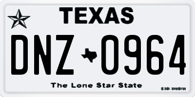TX license plate DNZ0964