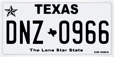 TX license plate DNZ0966