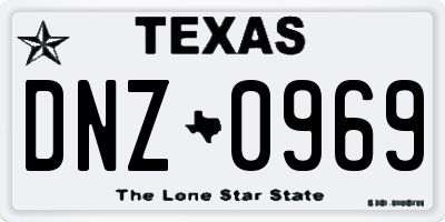TX license plate DNZ0969