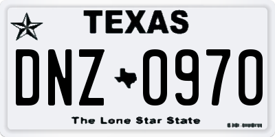 TX license plate DNZ0970
