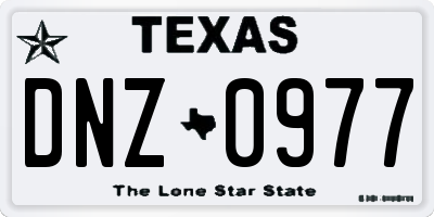 TX license plate DNZ0977
