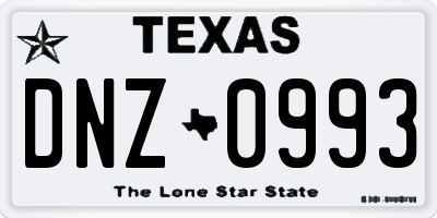 TX license plate DNZ0993