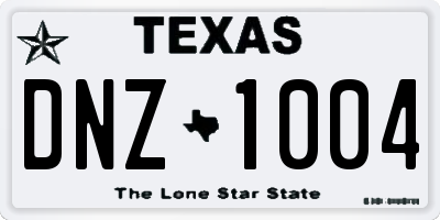 TX license plate DNZ1004