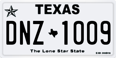 TX license plate DNZ1009