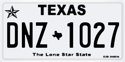 TX license plate DNZ1027