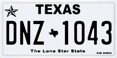 TX license plate DNZ1043