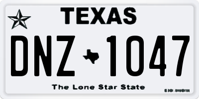 TX license plate DNZ1047
