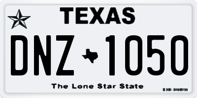 TX license plate DNZ1050