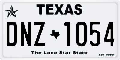 TX license plate DNZ1054