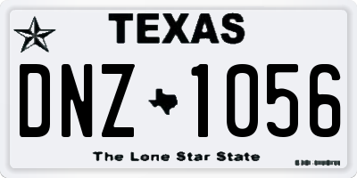 TX license plate DNZ1056
