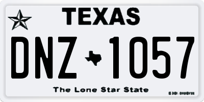 TX license plate DNZ1057