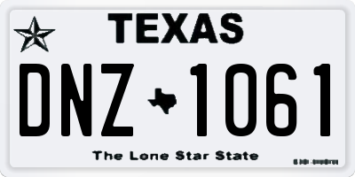 TX license plate DNZ1061