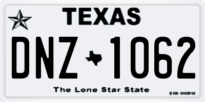 TX license plate DNZ1062