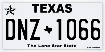 TX license plate DNZ1066