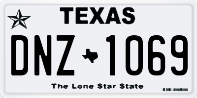TX license plate DNZ1069