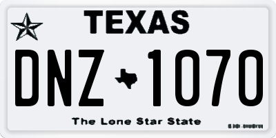 TX license plate DNZ1070