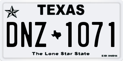 TX license plate DNZ1071