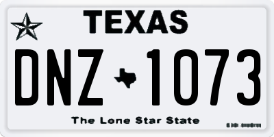 TX license plate DNZ1073