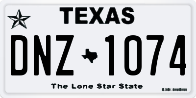 TX license plate DNZ1074