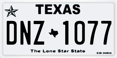TX license plate DNZ1077