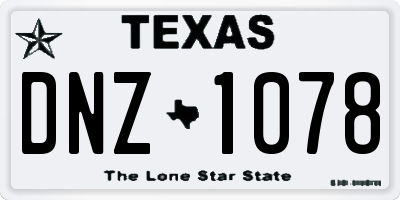 TX license plate DNZ1078