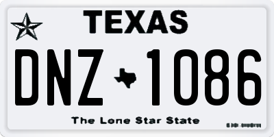 TX license plate DNZ1086