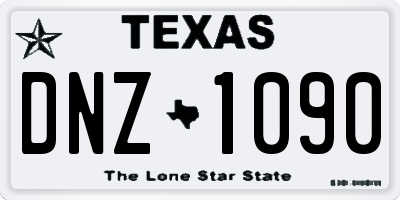 TX license plate DNZ1090