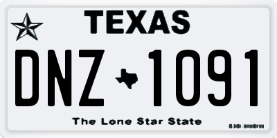 TX license plate DNZ1091