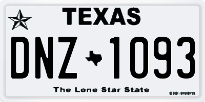 TX license plate DNZ1093