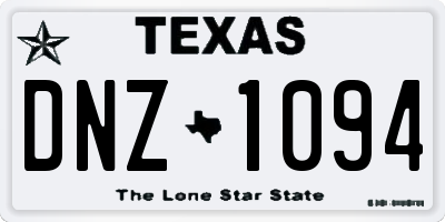 TX license plate DNZ1094