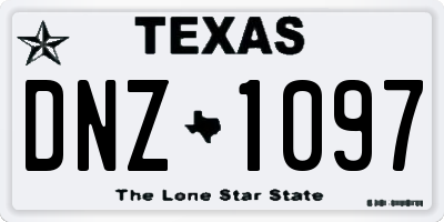 TX license plate DNZ1097
