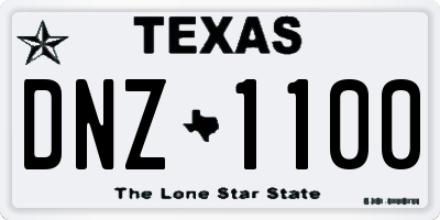 TX license plate DNZ1100