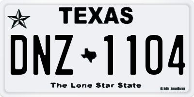 TX license plate DNZ1104