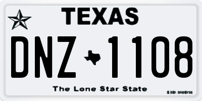 TX license plate DNZ1108