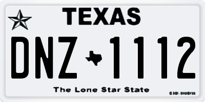 TX license plate DNZ1112