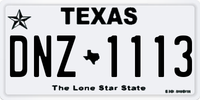 TX license plate DNZ1113