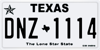 TX license plate DNZ1114