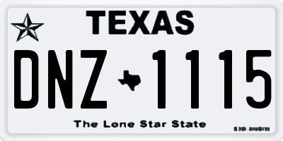 TX license plate DNZ1115