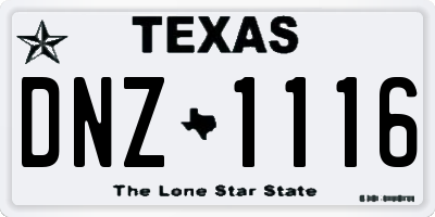TX license plate DNZ1116
