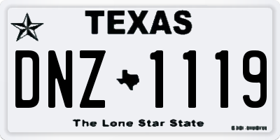 TX license plate DNZ1119
