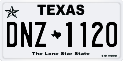 TX license plate DNZ1120