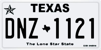 TX license plate DNZ1121