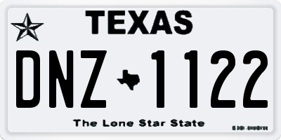 TX license plate DNZ1122